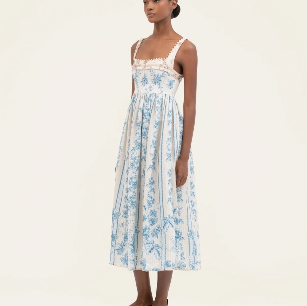Agua By Agua Bendita Barbara Midi Dress in Bougainvillea - Picture 2 of 14